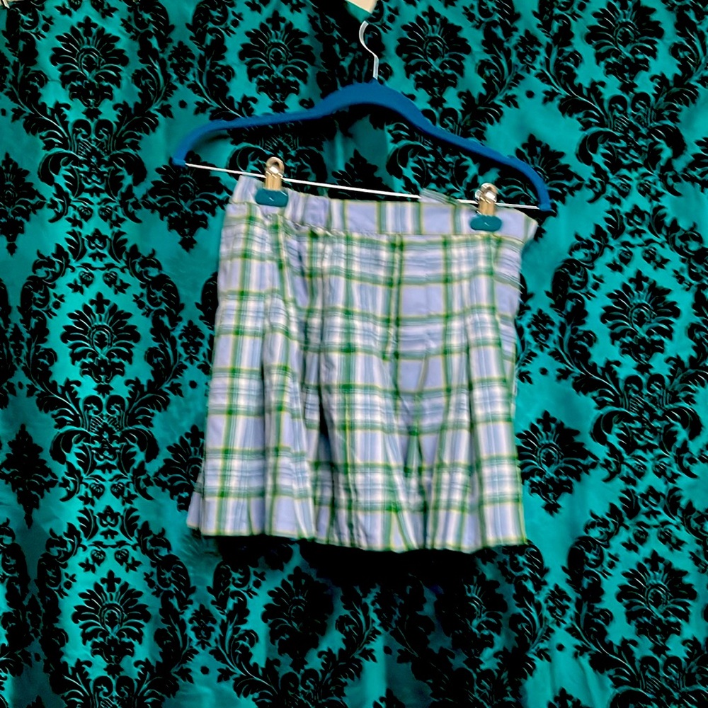 Aerie Class Act Pleated Plaid Mini skirt